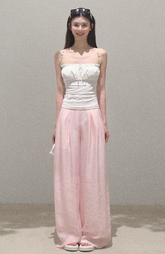 Simple Casual Look Thin Wide Leg Pants Pants